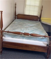 4 Poster Cherry Bed W/ Metal Side Rails Missing 2