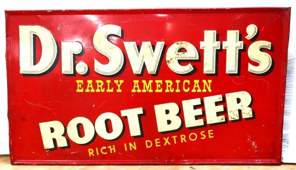 Vintage 56x32 Dr Swetts Root Beer adv sign