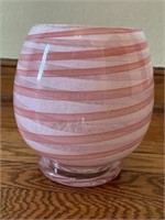 Pink & White Art Glass Vase