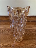 Amber Bohemian Glass Vase