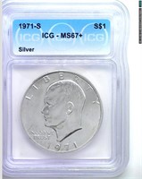 1971-S Silver Ike ICG MS67+ LISTS $3150