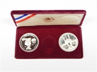1983/1984 PROOF OLYMPIC SILVER DOLLARS in BOX