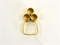 18kt gold unusual shape designer ring, size 7