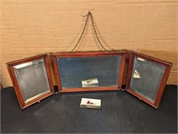 Tri-fold hanging/dresser top mirror