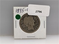 1895-O 90% Silv Barber Quarter