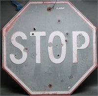 Vintage Red Stop Sign (Shot Up)