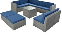 Qty 5 Rattan Sectional Armless Patio Chairs