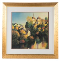 Framed print of a French village