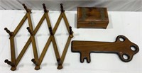 Wooden Decorative Box, Wall Rack & Key Shaped