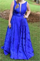 Stunning Blue Sherri Hill Formal Dress Size 14