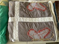 brown and white vintage butterfly quilt