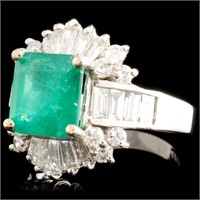 2.45ct Emerald & 1.54ctw Diam Ring in 14K Gold