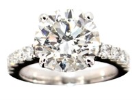 14kt Gold 5.82 ct Round VS Lab Diamond Ring