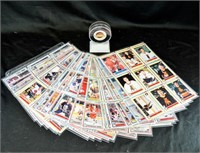 SIGNED PUCK +1991-92 OHL HOCKEY CARDS COMPLETE SET