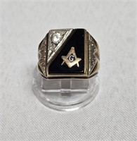Masonic Ring (Marked 10K) Band Is Bent