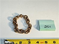 Vtg Bronze Italy Magnetic Clasp Chain Bracelet