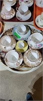 6 Misc. Teacups - tray not included