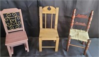 Doll chairs.  12ins tall. Seat is 5ins