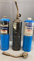 Propane Torch Attachments & 3  Cans