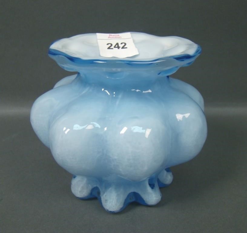 Consol. Lt. Blue/ Cased Catalonian Violet Vase.