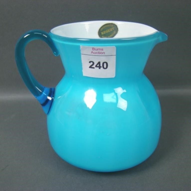 Consolidated Regent Line Blue/ Cased Pitcher