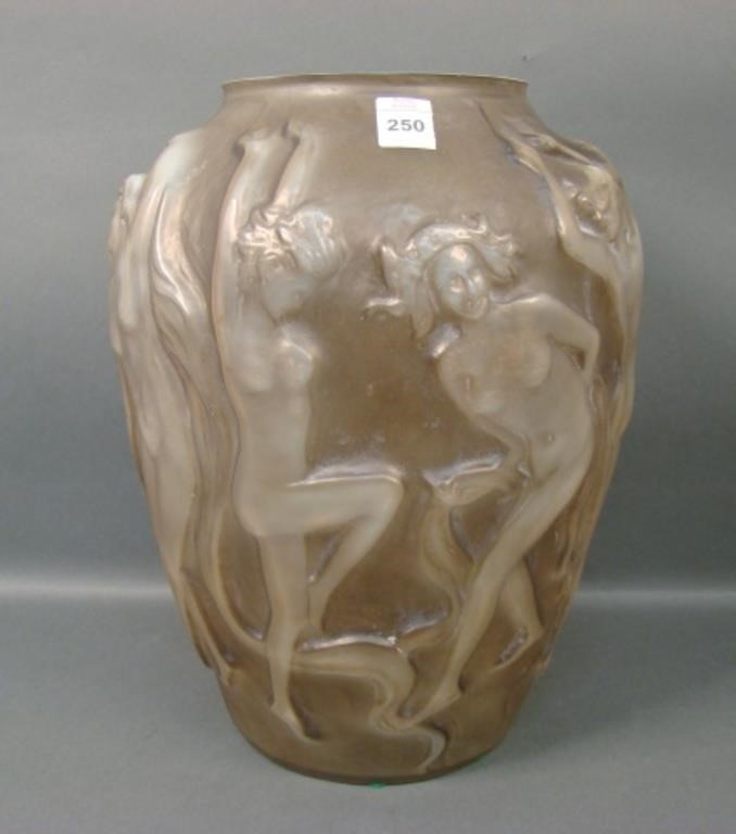 Consol. Sepia Cased Dancing Girls/ Pan Vase.