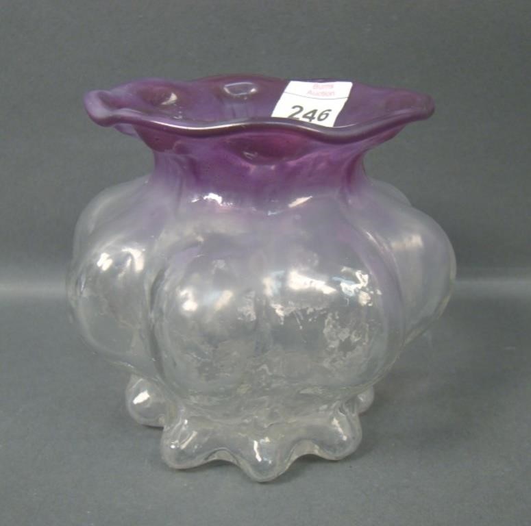 Consol. Ameth/ Clear Catalonian Violet Vase.