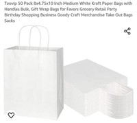 MSRP $18 50 Pack White Gift Bags