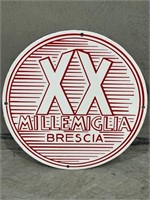 XX MILLEMIGLIA BRESCIA Enamel Sign - Diameter