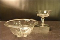 Glass Cut Bowl & Compote