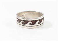 STERLING SILVER RING TROPICAL WAVE DESIGN 8.75