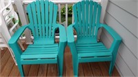2 HO Plastic Adrondack Chairs-3'H