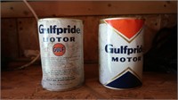 2 Vintage Qts. Gulf Pride Motor Oil