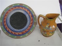 Mexican pitcher and Inca style platter