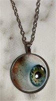 Eyeball necklace cool dome shaped pendant on 20