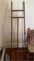 Antique oak easel stand, brackets have been taped