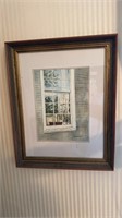 Antique framed original watercolor painting