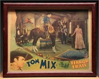 Tom Mix "Terror Train" Colorized Lobby Card