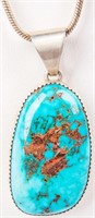 Jewelry Sterling Silver Large Turquoise Necklace