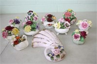 Selection of Porcelain Flowers,