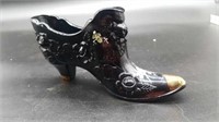 Fenton Black Glass Shoe