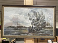 Large Framed Painting By L. Dobry