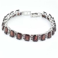 Silver Certified Garnet(38.9ct) Bracelet