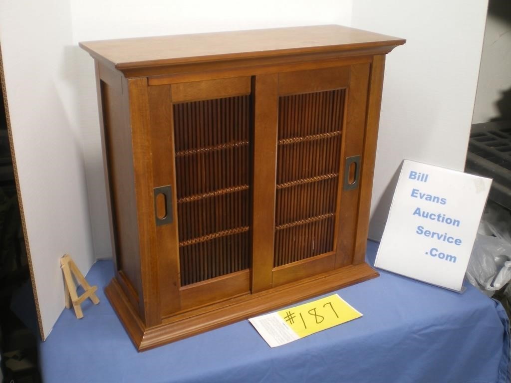 Wooden Cabinet with Sliding Doors and One Shelf