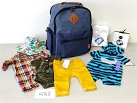Diaper Bag and 0-6 Months Clothes + Hat