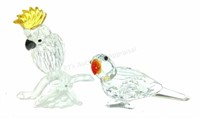 (2) Swarovski Mini Crystal Tropical Bird Figurines