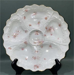 GERMAN HAND PAINTED OYSTER PLATE