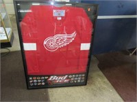 Bud Ice NHL Framed Photo Box with Red Wing Jersey