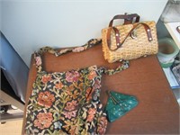 Carpet Bag and Wicker Bag