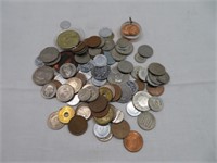 BAG ASSORTED COINS & TOKENS